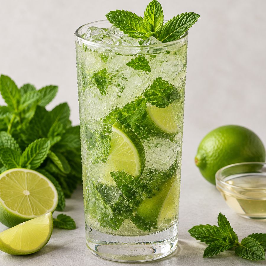 Mint Mojito with fresh mint and lime at 080 Cafe & Juice, Cooke Town, Bengaluru
