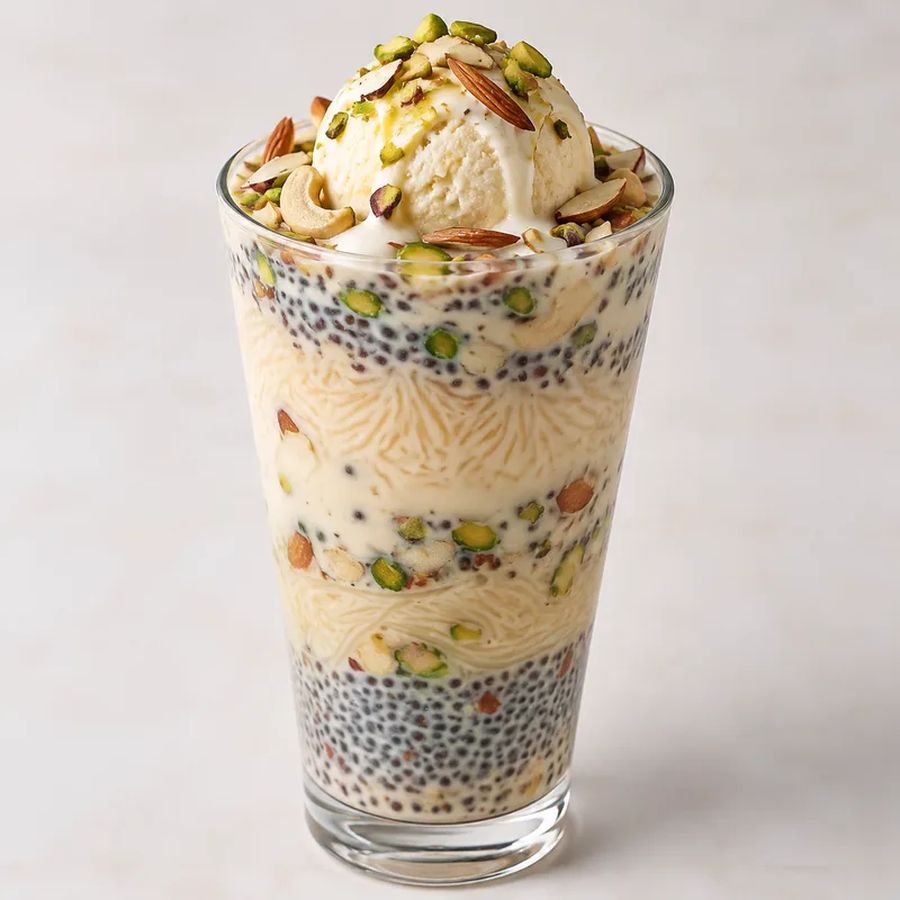 Dry Fruits Falooda with almonds, cashews and pistachios at 080 Cafe & Juice