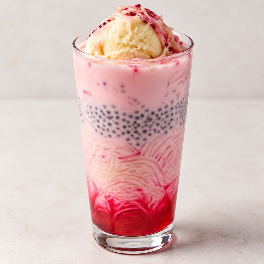 Rose Falooda with Damascus rose syrup and ice cream at 080 Cafe & Juice, Cooke Town, Bengaluru